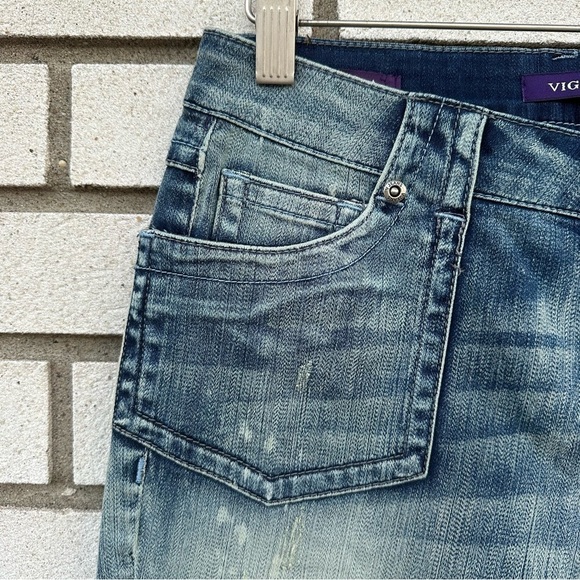 NWT Vigoss Bootcut Jeans Flap Pockets Distressed Medium Wash Y2K Size 3 - Picture 3 of 14